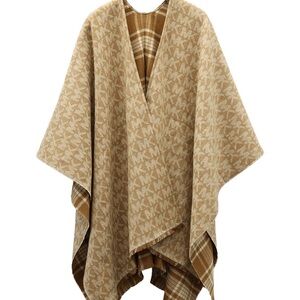 Michael Kors Tan Plaid Cape